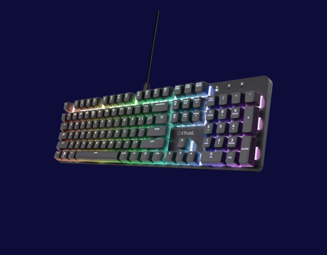 Tastatura mecanica Trust GXT 871 Zora, USB 2.0. nr taste 104, negru