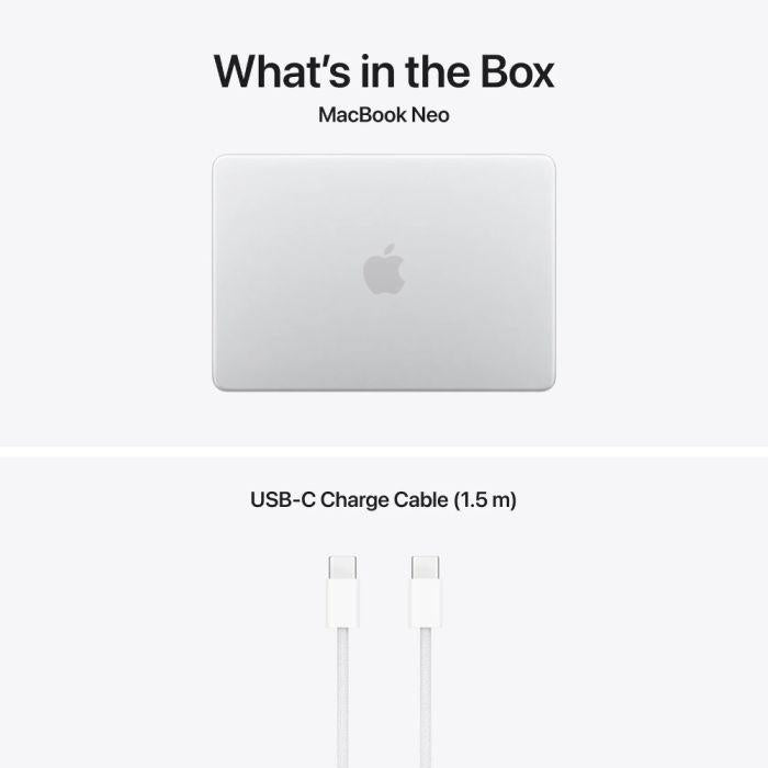 MacBook Neo 13" Retina/Apple A18 Pro (CPU 6-core, GPU 5-core, NeuralEngine16-core)/8GB/512GB - Touch ID - Silver - INT KB (No Adapter) - 2026