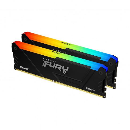Memorie RAM Kingston FURY Beast RGB, 16GB DDR4, 3600MHz, CL17