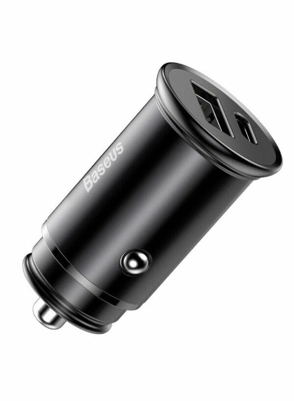 Incarcator auto Baseus Circular metal, 2 porturi USB iesire, pentru bricheta auto, negru