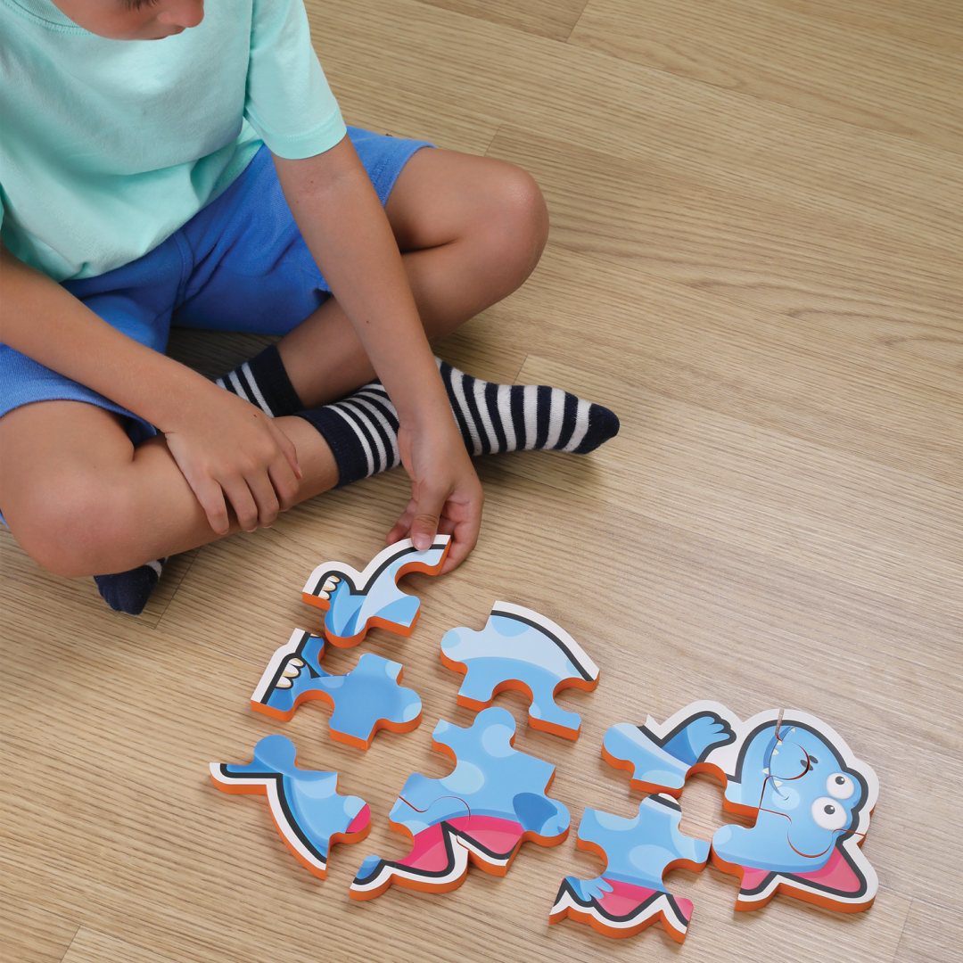 PUZZLE DIN SPUMA EVA, MAXI CU 10 PIESE, ALBASTRU, PUEDO