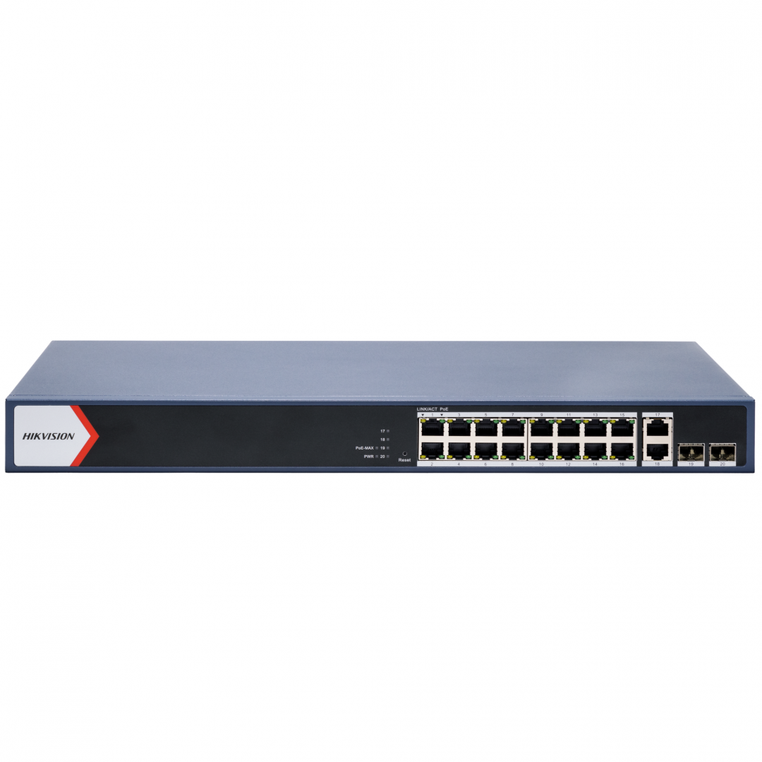 Switch Hikvision Gigabit DS-3E1520P-EI, 16 porturi, PoE
