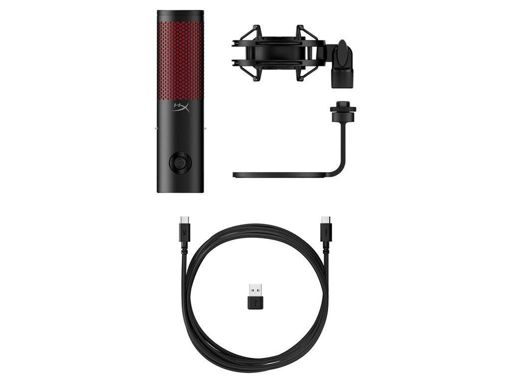 Microfon HyperX QuadCast 2, USB-C, pentru gaming, streaming si podcasting, control on-board, iluminare LED, stand antișoc demontabil, PC/Mac/PS5/PS4, negru
