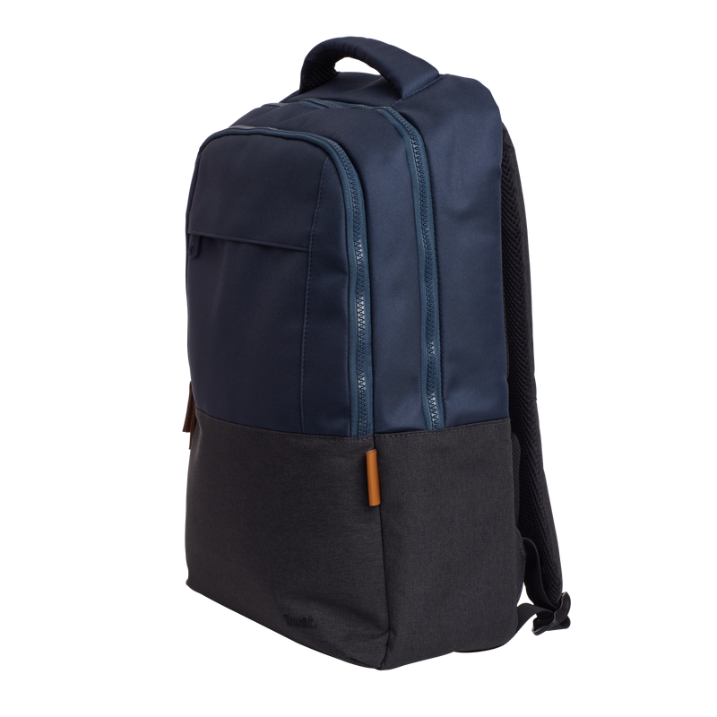 Rucsac laptop Trust Lisboa pentru laptop-uri cu diagonala de 16", material POM, RPET Polyester, RPET twill polyester, volum 23 L, albastru