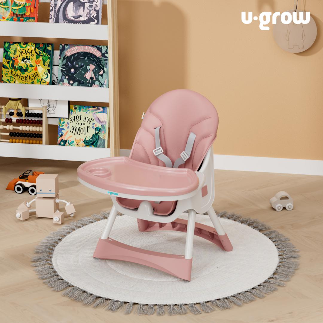Scaun de masa 2 in 1, pliabil, roz, U-Grow