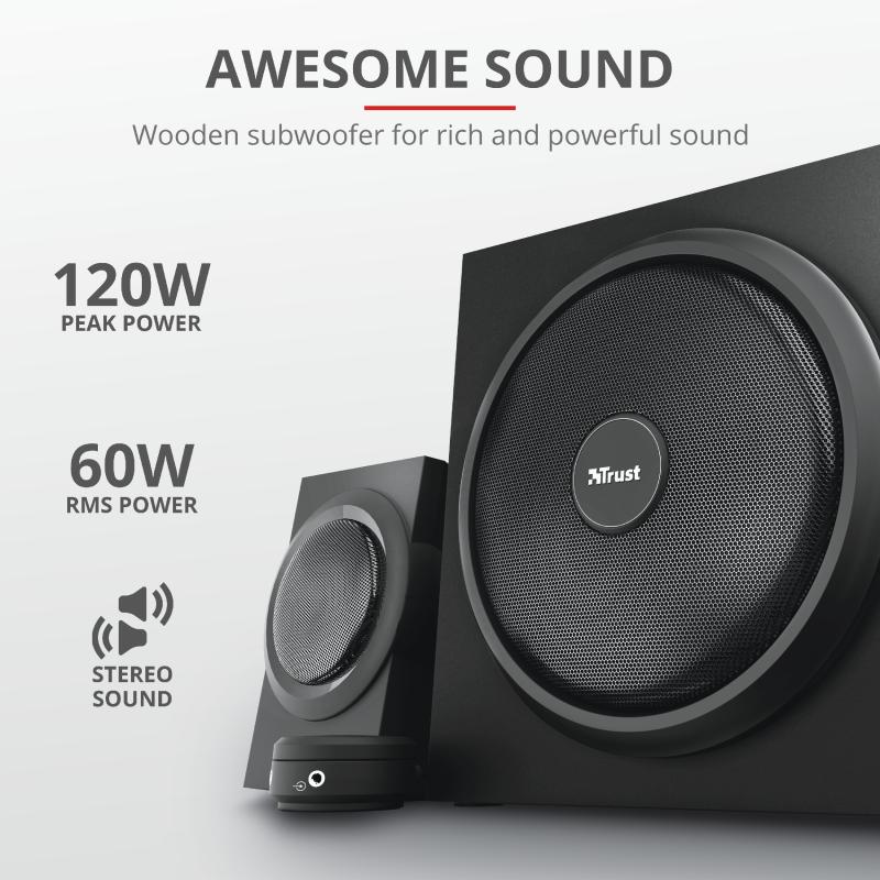 Sistem audio Trust Yuri 2.1, 60W, negru