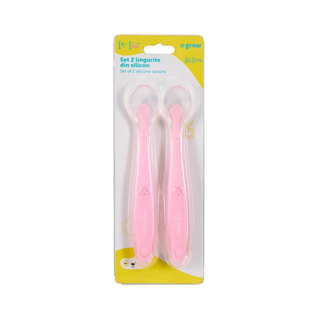 Set 2 lingurite silicon , roz, U-Grow