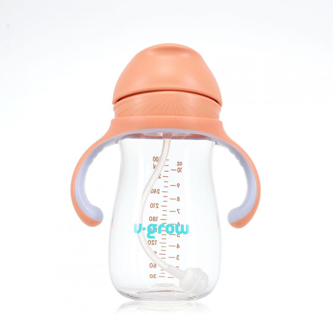 Cana cu pai tritan, orange, 300ml, U-Grow