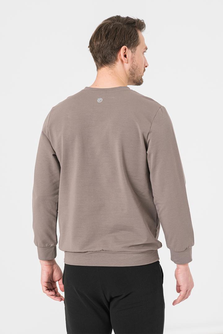 BLUZA COTON CASUAL BARBATI TAUPE-XL