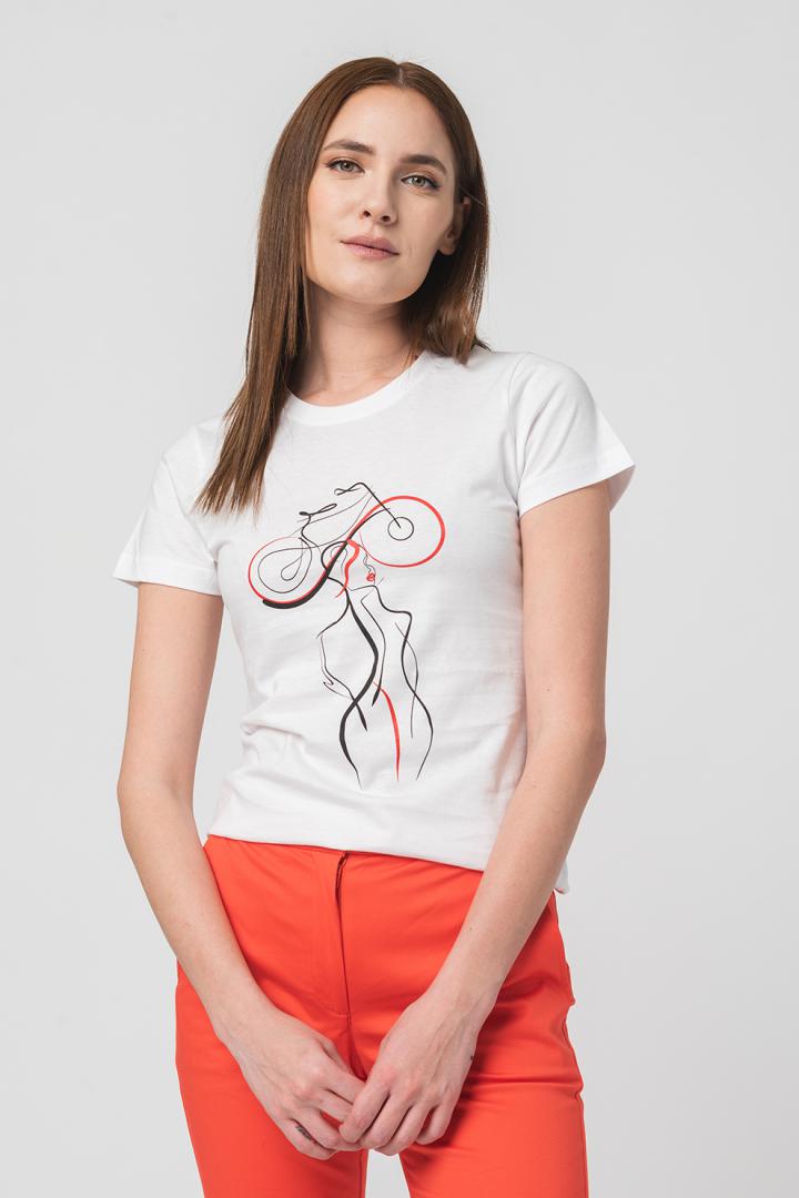 TSHIRT CASUAL F DOAMNA CU... WHITE-M