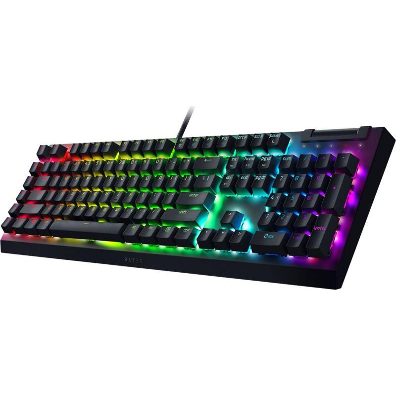 Tastatura mecanica gaming BlackWidow V4 X (Yellow Switch), layout US, taste ABS, layout US, cu 6 butoane customizabile, negru