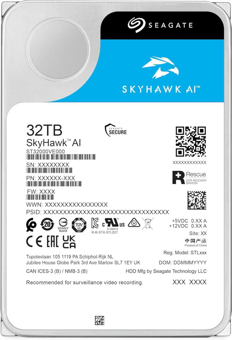 HDD Intern Seagate SkyHawk Ai 32TB 3.5 7200RPM 512MB