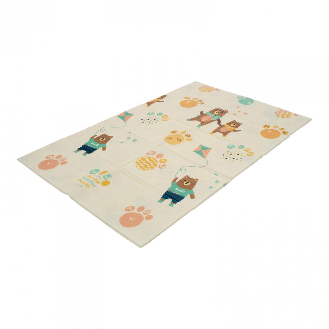 Covor de joaca pentru copii U-Grow, din spuma, pliabil, 2 fete, impermeabil, izolant, 120 x 180 x 1 cm, alfabet