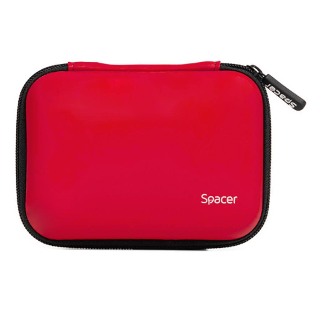 Husa Spacer pentru HDD/SSD 2.5", buzunar intern plasa, rosu