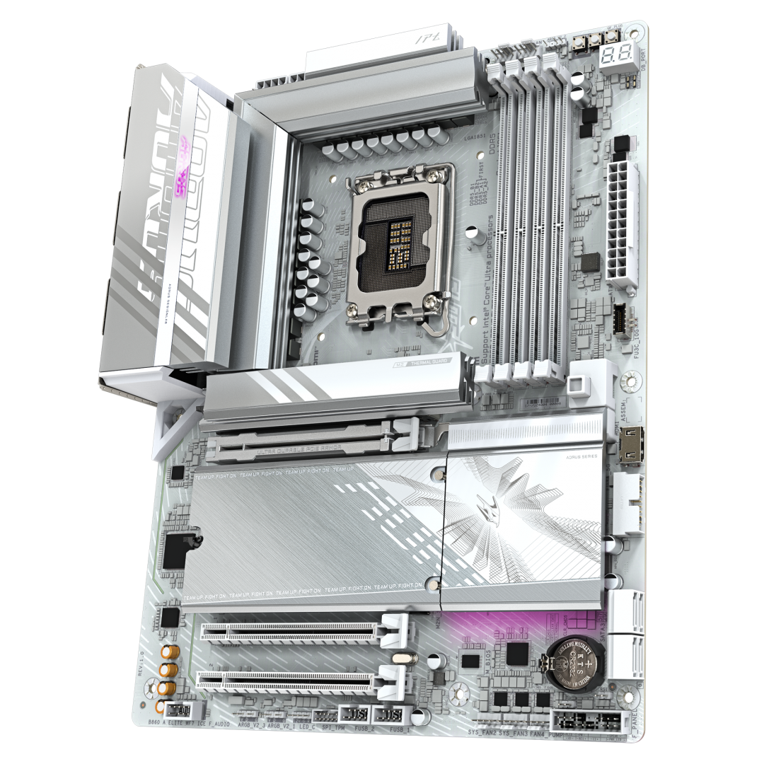 Placa de baza Gigabyte B860 AORUS ELITE WIFI7 ICE, Socket 1851, DDR5, ATX