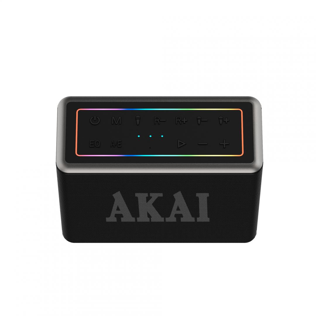 Boxa portabila Akai cu 2 micfrofoane wireless IPX6-80W