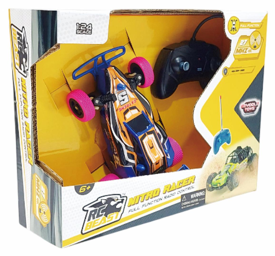 MASINUTA CU TELECOMANDA NITRO RACER, SCARA 1/24, 19CM, PORTOCALIU