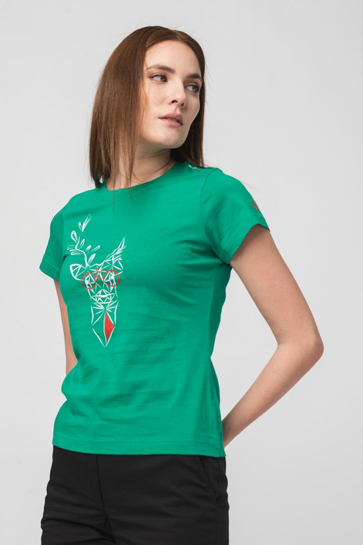TRICOU CERB FAMILIE FEMEI K GREEN-XS