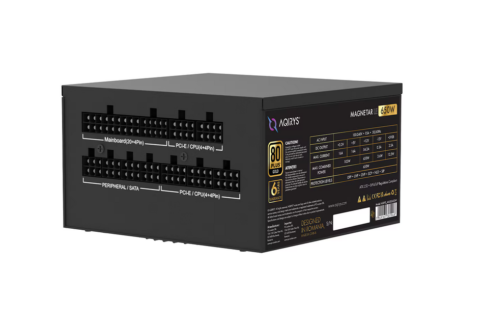 Sursa AQIRYS MAGNETAR LE ATX 650W 80 PLUS Gold
