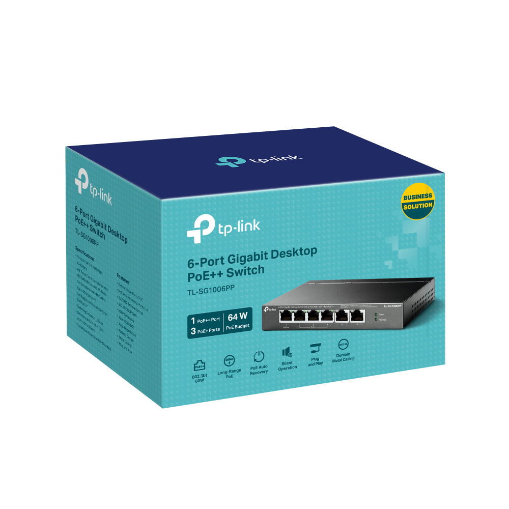 Switch TP-Link TL-SG1006PP, Gigabit, 6 porturi, PoE