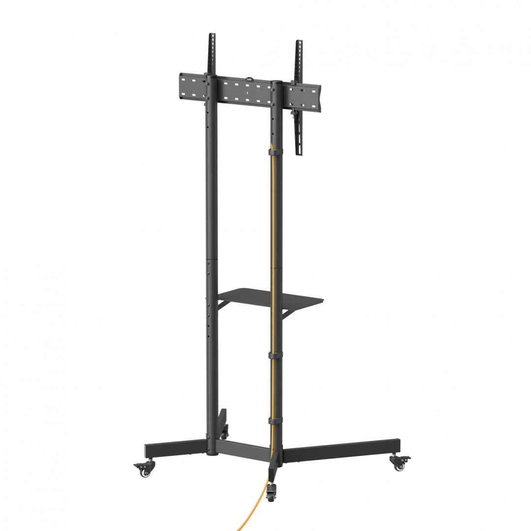 Stand TV Akai ST3670, compatibil pentru ecrane cu dimensiuni cuprinse intre 37" și 70”, VESA 600x400, inclinare +12° ~ -12°, interval inaltime 108mm (4.3"), negru