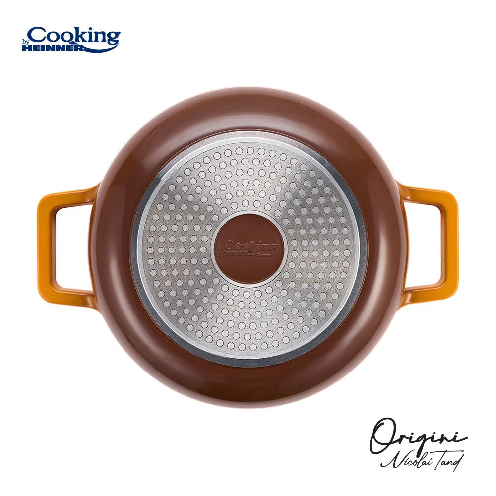 SEMIOALA ALUMINIU TURNAT + CAPAC 26x12.5 CM,5.8L, NICOLAI TAND, ORIGINI, COOKING BY HEINNER