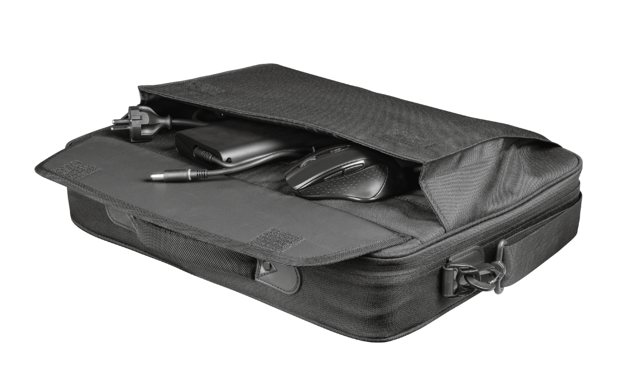 Geanta laptop Trust Atlanta, Negru, 2 ani Garantie