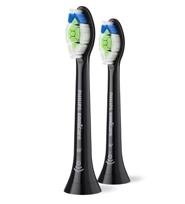 Rezerve PHILIPS Sonicare Optimal White HX6062/88, Pachet de 2 capete de periere, Standard, Click-on, Sincronizarea modurilor BrushSync, Negru, L x A x I (mm) 60x25.7x230.5