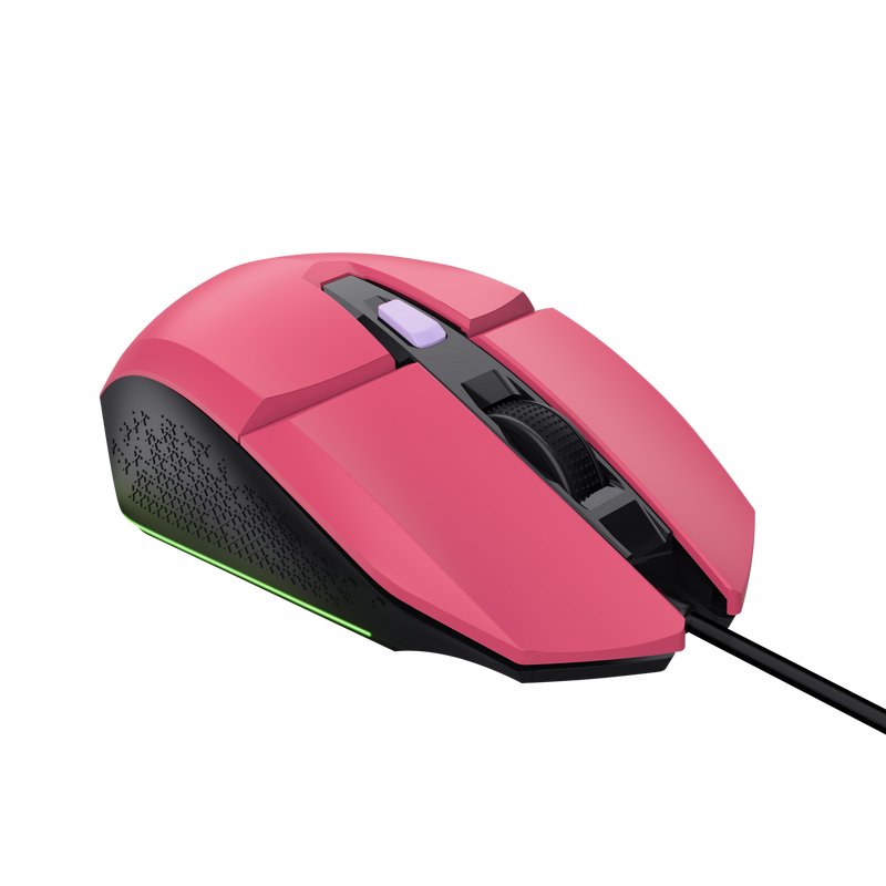 Mouse Trust GXT110W Felox cu fir, 6400 DPI, roz