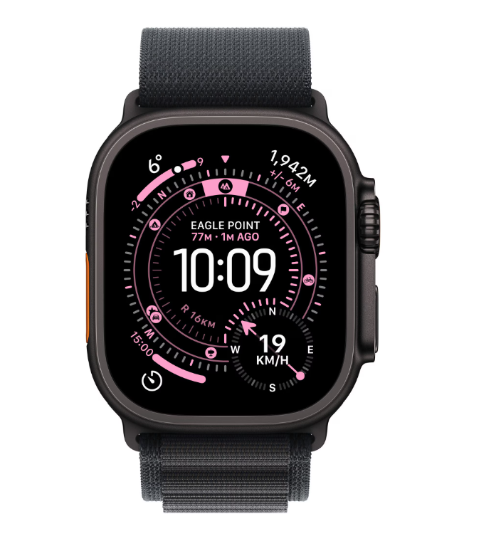 Apple Watch Ultra 3 GPS + Cellular 49mm Black Titanium Case with Black Alpine Loop - Small