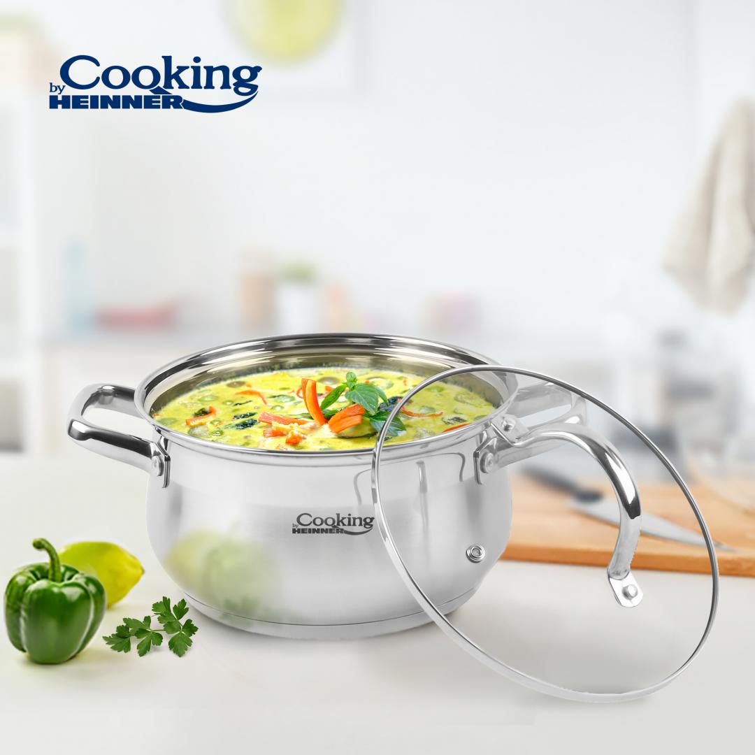 SEMIOALA INOX+CAPAC 18 X 10.5 CM, 2.6 L, AMIRA, COOKING BY HEINNER