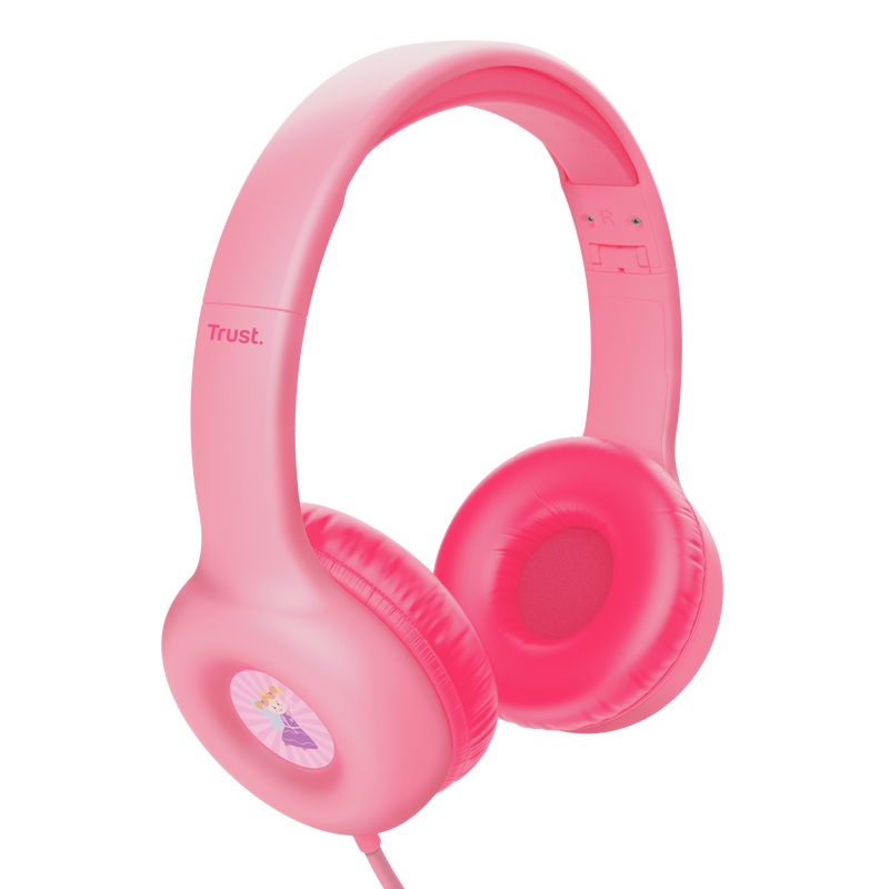 Casti Trust Nouna cu fir kids, frecventa raspuns 20 Hz - 20.000 Hz, senzitivitate 92 dB, roz