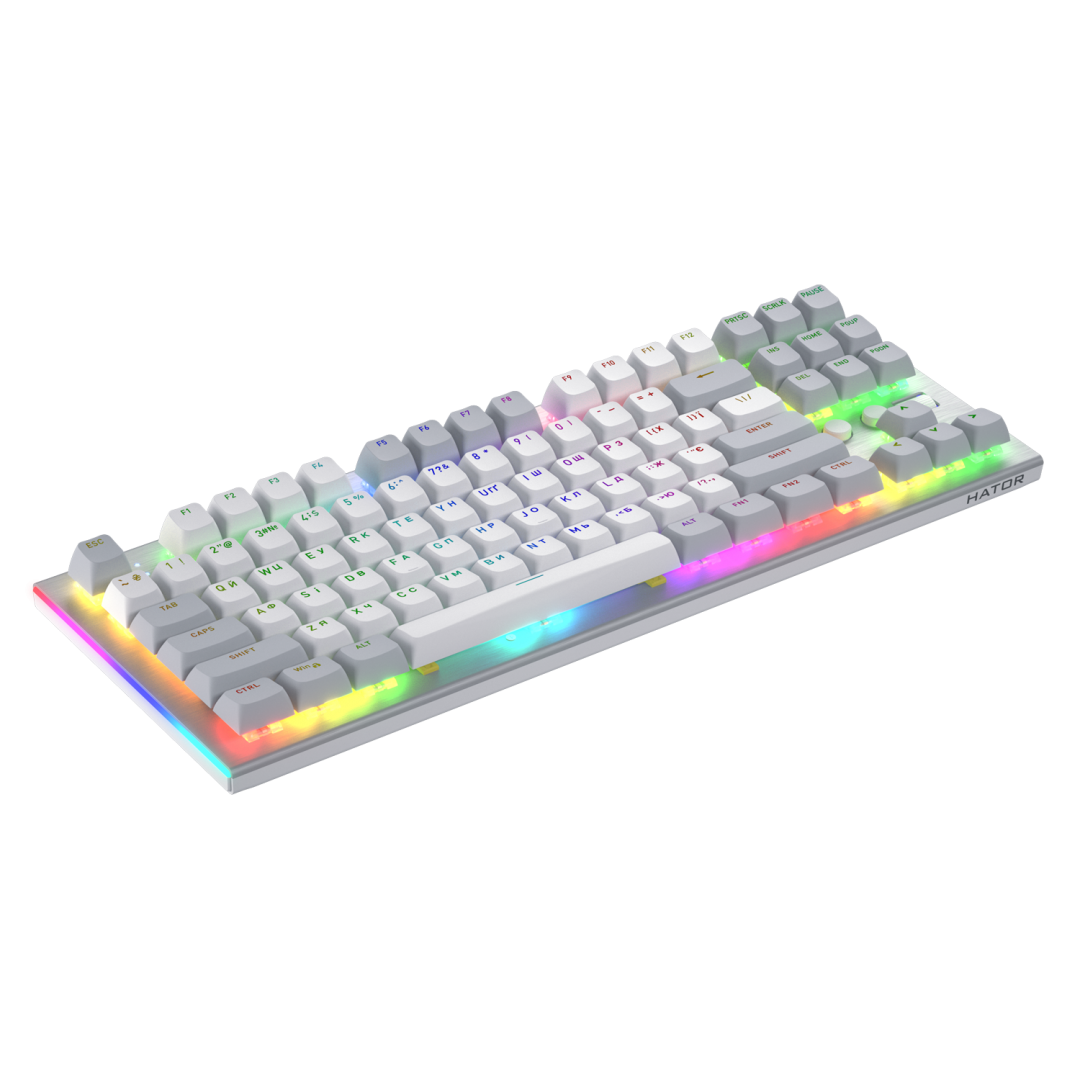Tastatura Mecanica Gaming HATOR Gravity TKL, RGB, USB, Alb