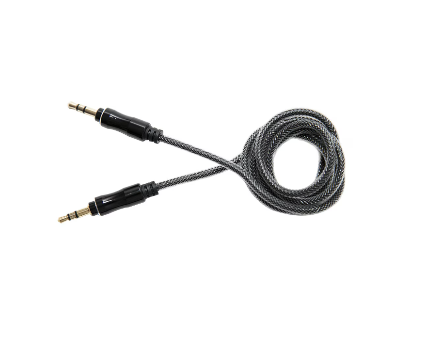 Cablu Audio Lemontti , conectivitate Jack 3.5mm, lungime 1m, (impletitura textila, protectie metalica), Negru