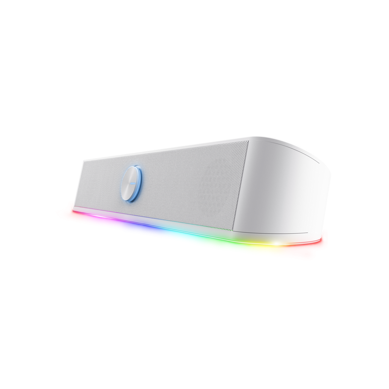 Soundbar Trust GXT 619W Thorne, putere maxima iesire 12W, freccventa raspuns 150 Hz - 20.000 Hz, impendata difuzor 4 Ohm, cu iluminare, alb