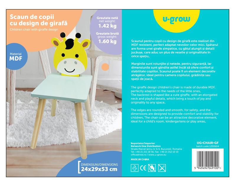 Scaun copii, MDF,design girafa, U-Grow