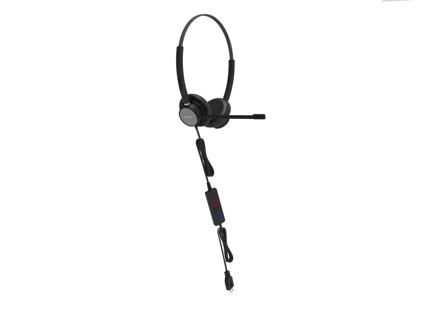 Casti cu fir call center Tellur Voice 420, binaural, USB Jack 3.5mm, negru