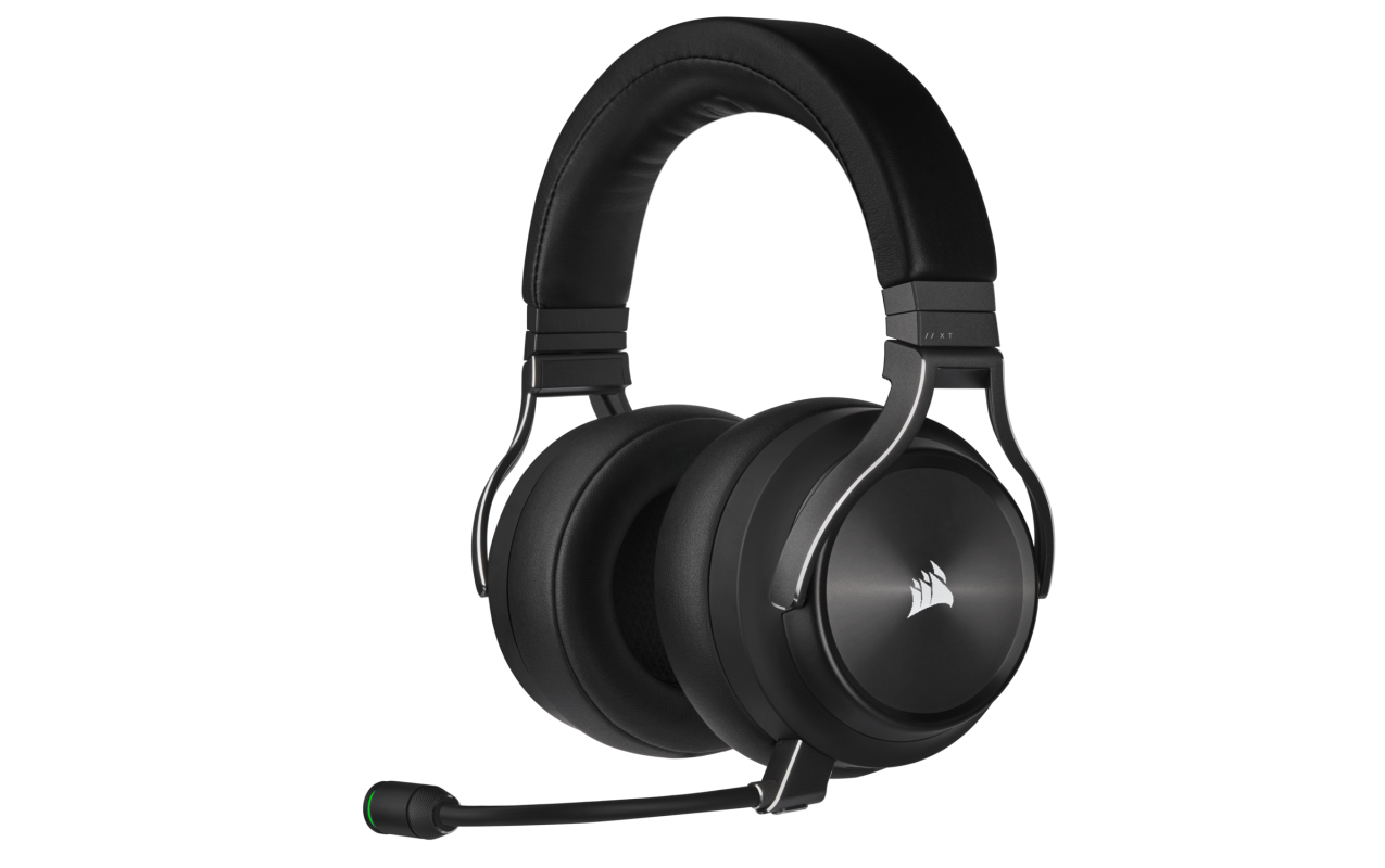 Casti cu microfon Corsair Virtuoso XT RGB WIRELESS, Multi-platform Gaming and Mobile, 20hz-40KHz, 32 ohm, 109db, driver 50mm, autonomie baterie de pana la 15 ore, negru