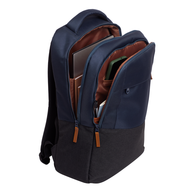 Rucsac laptop Trust Lisboa pentru laptop-uri cu diagonala de 16", material POM, RPET Polyester, RPET twill polyester, volum 23 L, albastru