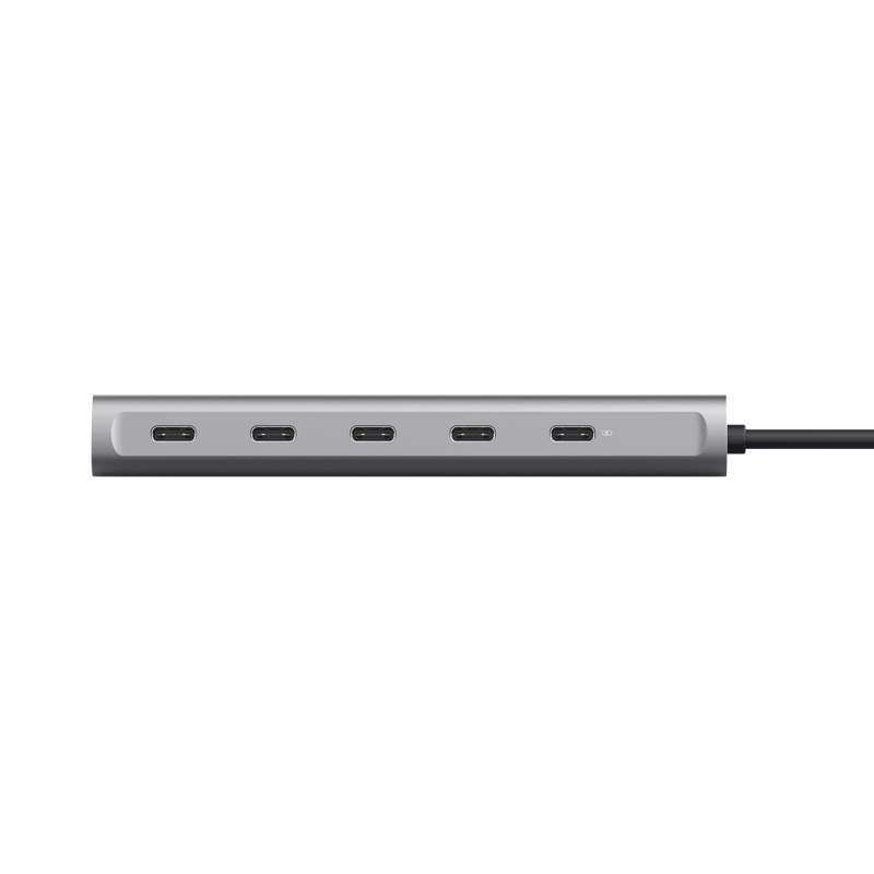 Hub Trust Halyx, 5 porturi USB-C 3.2 gen 1: 1 USB-C 100W PD port / 4 USB-C data ports, USB PD 3.0, gri
