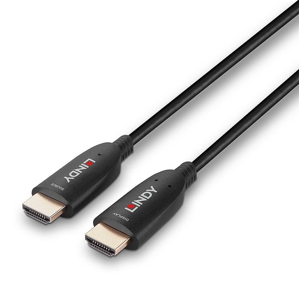 Cablu Lindy 10m Hybrid HDMI 8k60, latime de banda suportata 48Gbps, rezolutie maxima 7680x4320@60Hz 4:2:0 10bit, 3840x2160@120Hz 4:4:4 10bit