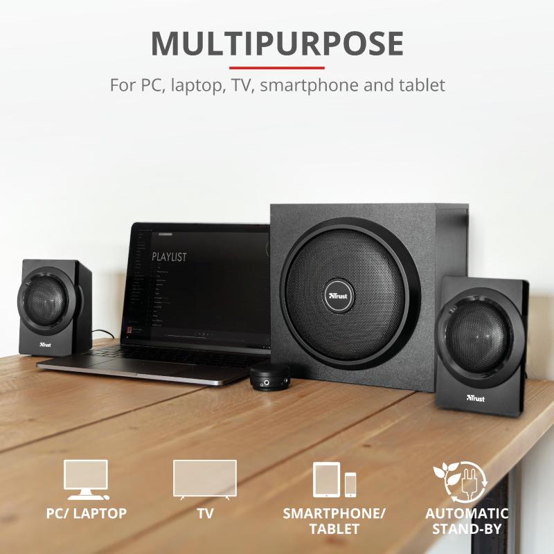 Sistem audio Trust Yuri 2.1, 60W, negru