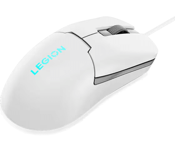 Mouse gaming Lenovo Legion M300s, Iluminare RGB, 8k DPI, Sensor Pixart, Glacier White