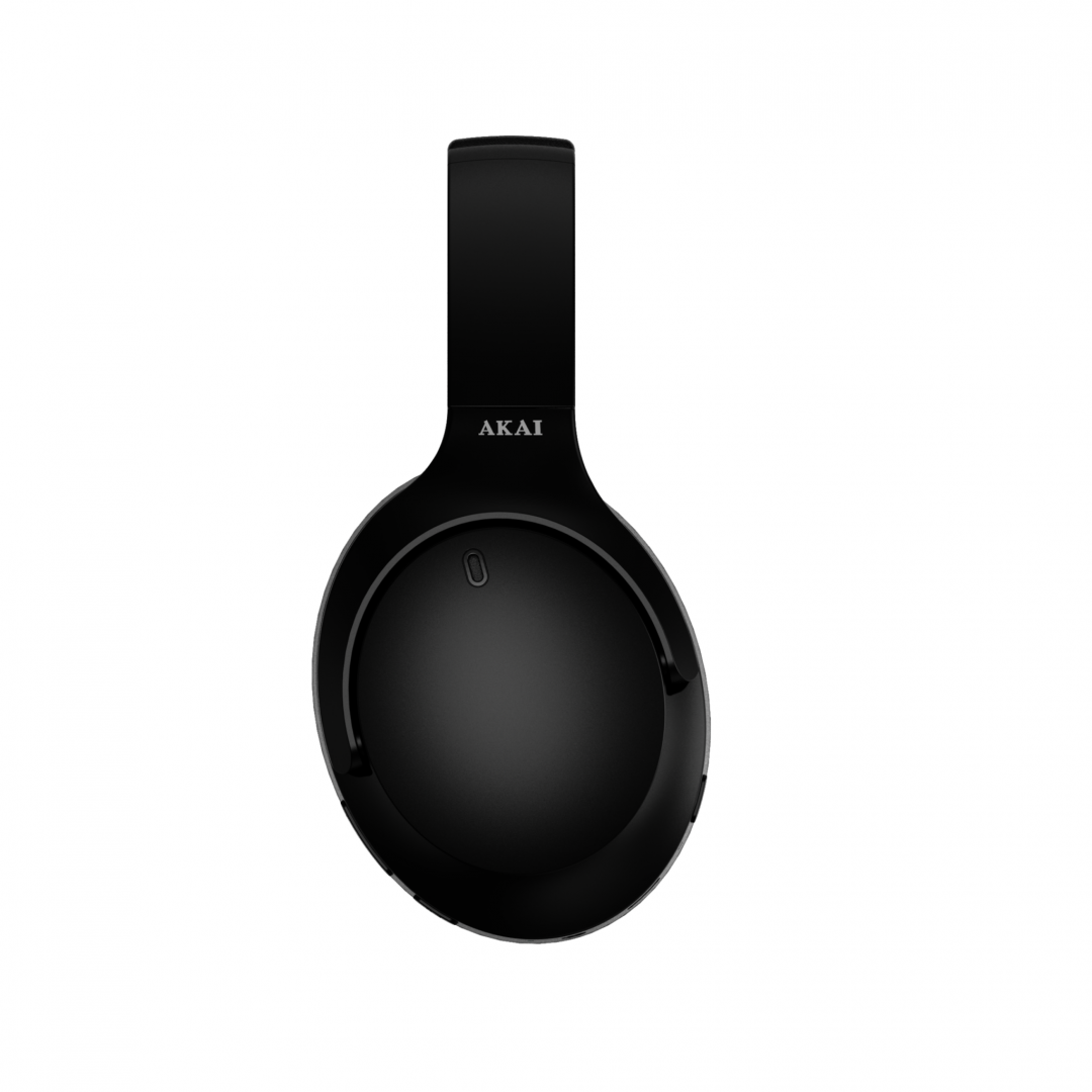 Casti Akai BTH-P200ANC wireless, sensibilitate microfon: (-42) ± 3dB, răspuns în frecvență: 20 - 20 kHz, baterie 400mAh, autonomie baterie până la 360h, negru