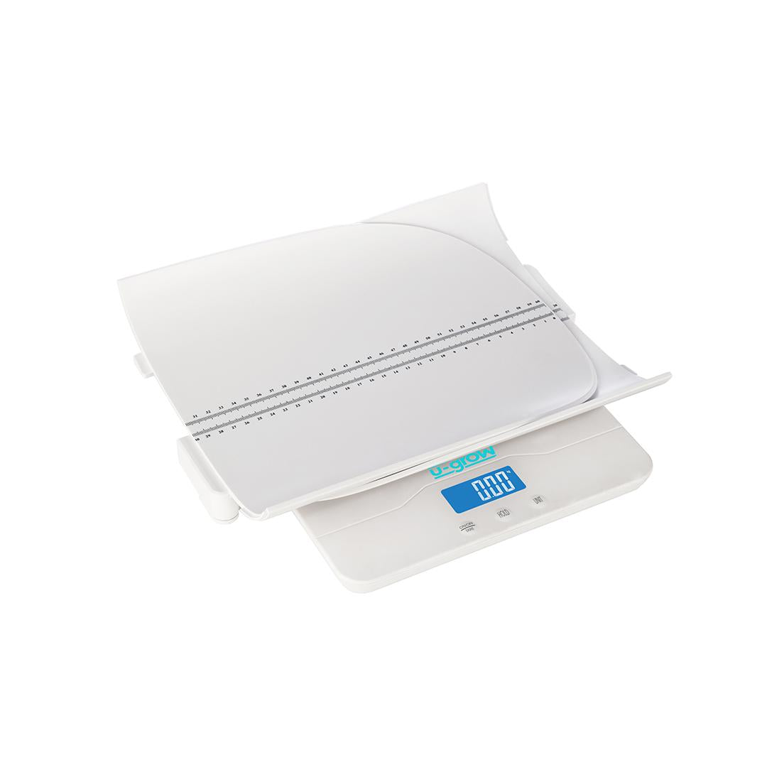 Cantar digital corporal 2in1 pentru bebe si mama, U-Grow, Display LED, Auto off, Functie Tara, 100kg, Alb