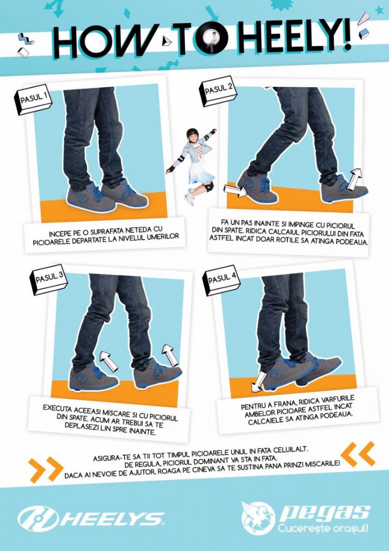 ROLE HEELYS FLOW 34 ALBASTRU NEGRU LIME