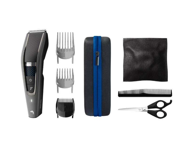 Aparat de tuns Philips HC7650/15, 0.5-28 mm, 28 trepte, Litiu-Ion, Lavabil, Negru/Albastru