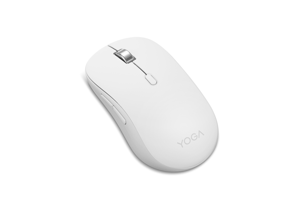 Mouse silentios Bluetooth Lenovo Yoga; pana la 4000DPI; tip: full size ambidextru; senzor: IR optic; numar de butoane: 6 (programabile); conectivitate: Bluetooth 5.3, se poate conecta la 3 dispozitive; greutate: 88g; compatibil cu Windows 10, Windows 11; include 1 x baterie de tip AA; culoare: alb