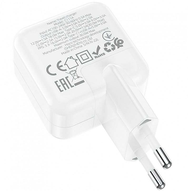 Incarcator retea BLUE Power BC111A 30W/3A 1xUSB-A & 1xUSB-C White