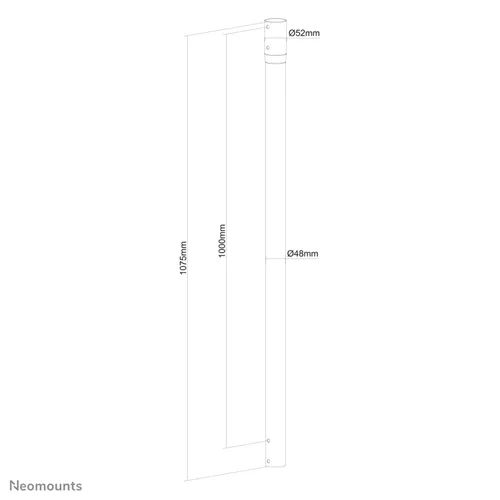 Extensie suport Neomounts NS-EP100BLACK, 107,5 cm, compatibil cu NM-C440BLACK, negru